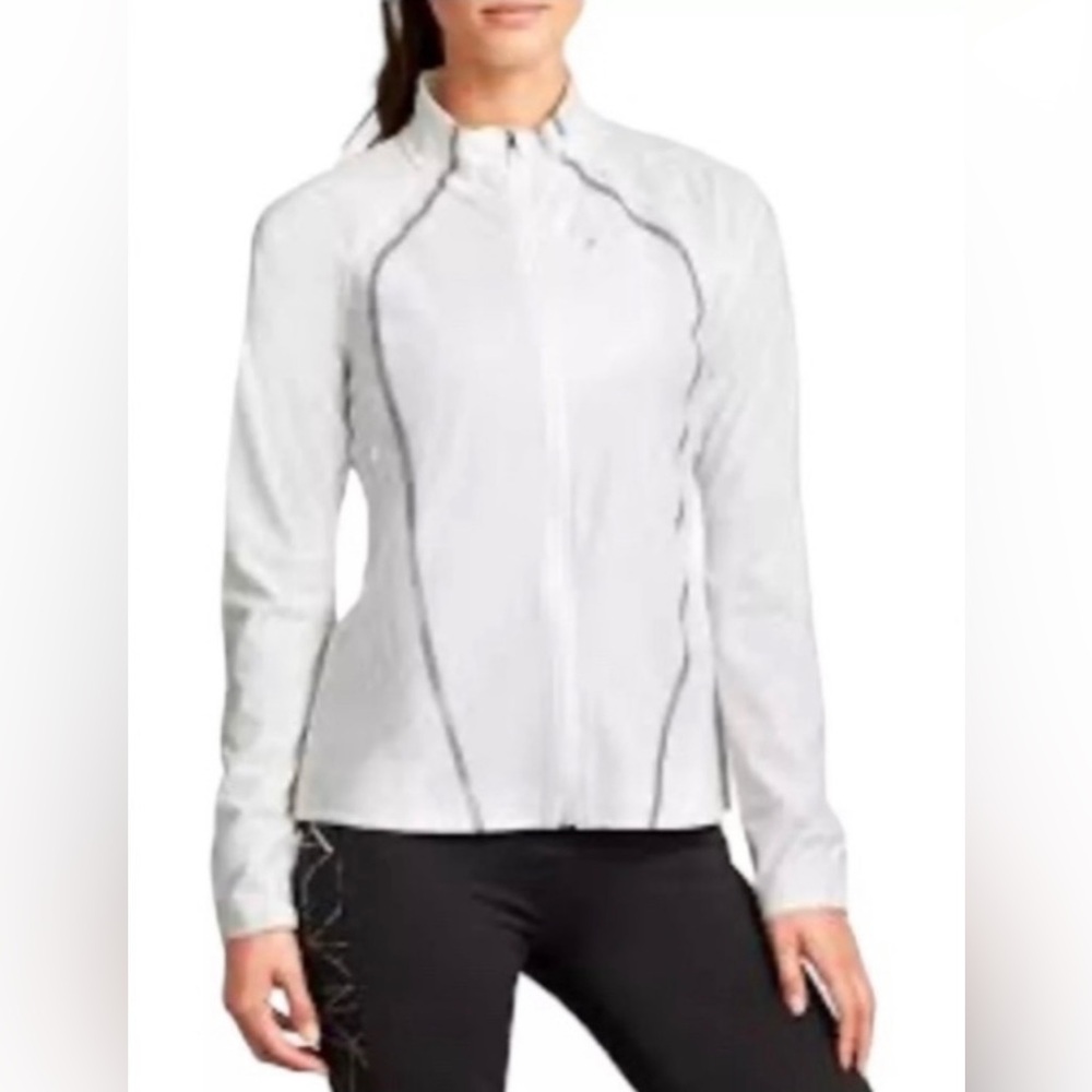 Athleta White Front Runner Reflective Athletic Jacket Size Small